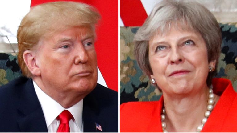 U.S. President Donald Trump and British Prime Minister Theresa meet at Chequers in Buckinghamshire