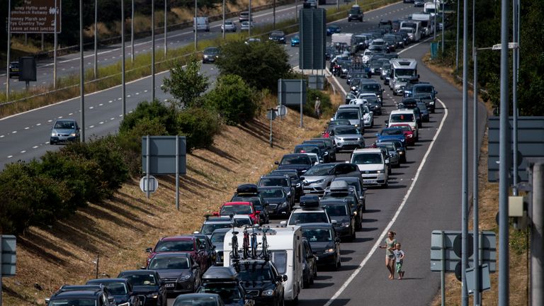 Motorists are facing long queues just to get to the Eurotunnel