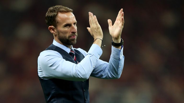 England manager Gareth Southgate applauds fans after the World Cup semi-final against Croatia