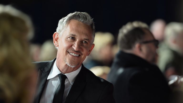 Gary Lineker attends the National Television Awards