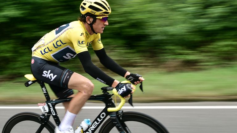 Thomas wore the yellow jersey for the first time at the 2017 Tour de France