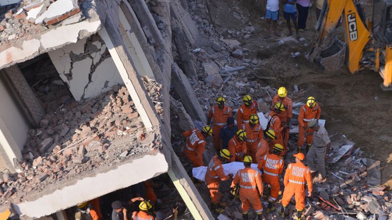 At least three dead as building collapses 'like a matchbox' in India ...