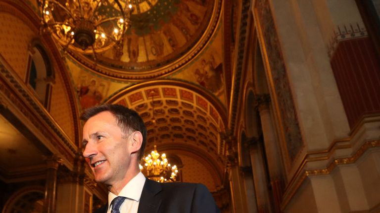 Jeremy Hunt arrives at the Foreign Office after succeeding Boris Johnson