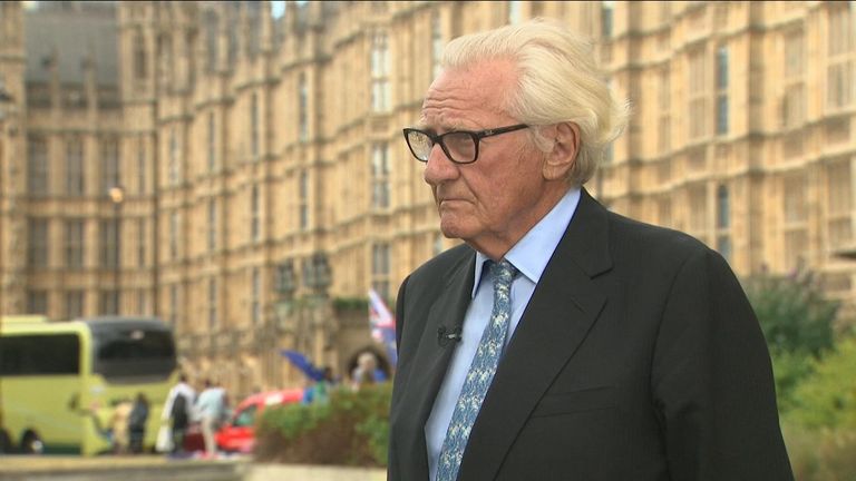 Lord Heseltine blast Boris Johnson as an opportunist and says his party has become divided.
