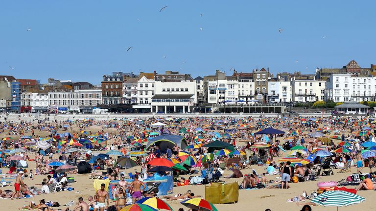 Beaches across the UK were jam-packed on Sunday