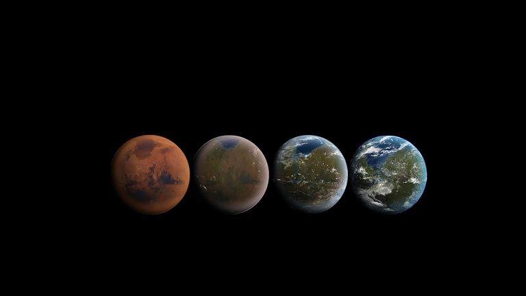 SpaceX&#39;s images of the terraforming of Mars. Pic: SpaceX