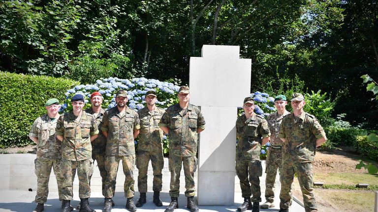 Seven German and two British soldiers have been tending graves in Guernsey. Pic: Allied Rapid Reaction Corps