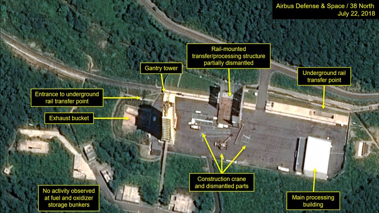 The satellite images suggest the site is being decommissioned Pic: Digital Globe/38 North 