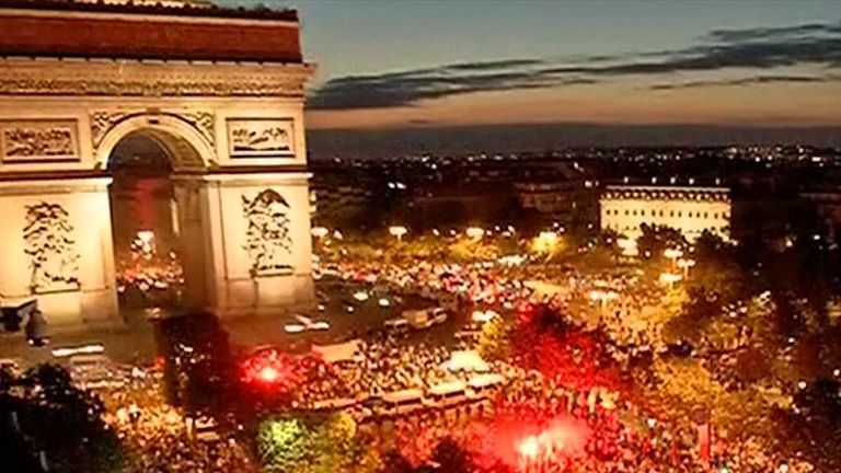 The scene in Paris after the French national football team made it to the World Cup final