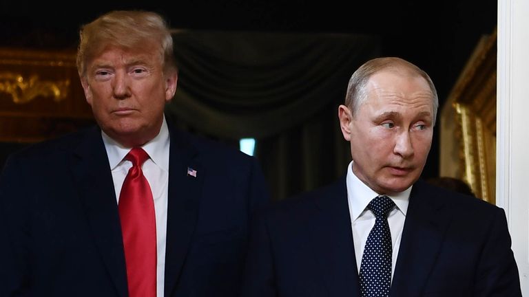 Donald Trump and Vladimir Putin held talks in Helsinki on Monday