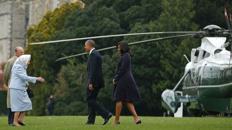 Obama and the Queen in April 2016