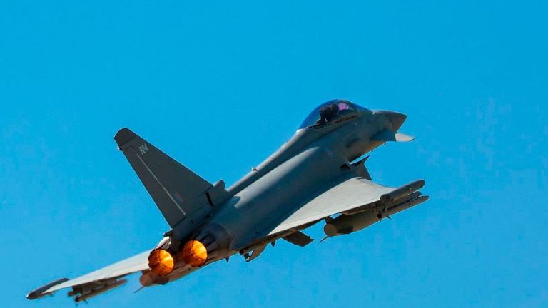 The Typhoons were sent to intercept a Russian bomber plane. Pic: RAF