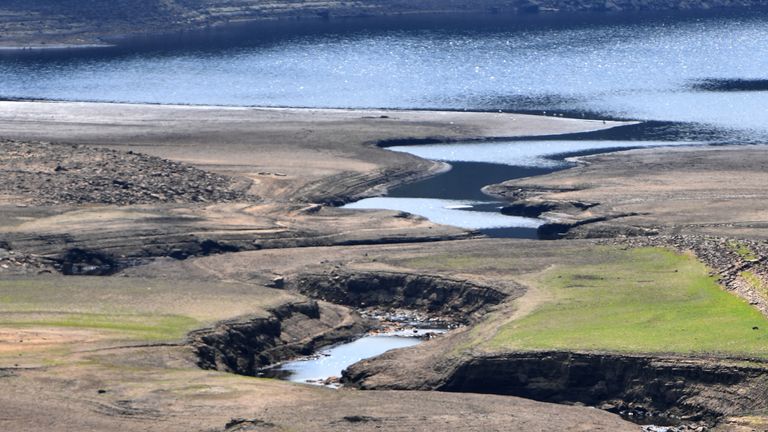 Bottoms Reservoir, one of the Longendale Reservoirs near Tintwistle in the High Peak