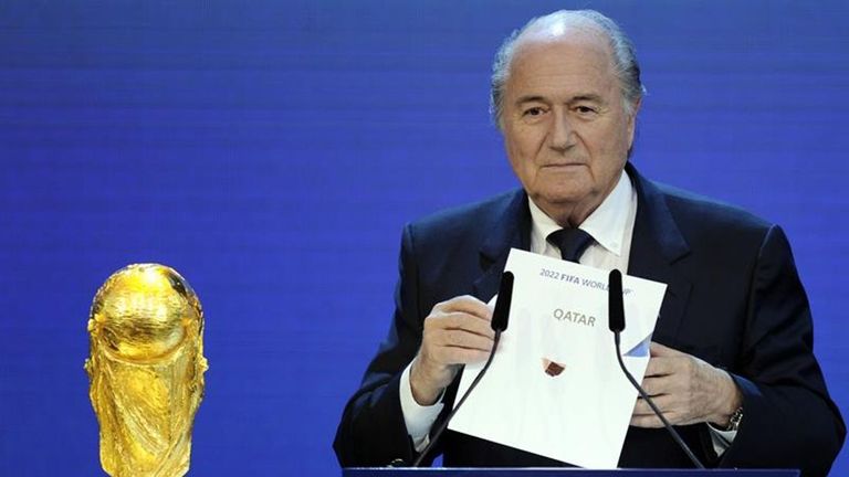 The then-FIFA president Sepp Blatter revealed Qatar as the host of the 2022 World Cup back in 2010