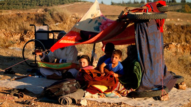 Thousands of Syrians have set up camp on the Jordanian border