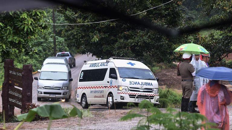 An ambulance was seen leaving the rescue area