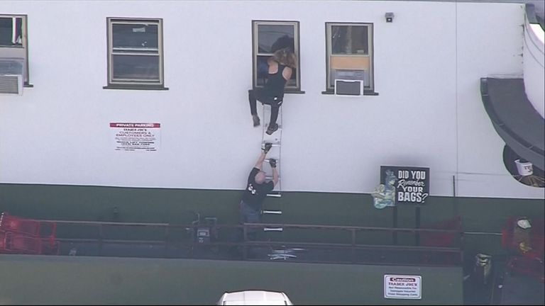 Some people escaped by climbing out of windows