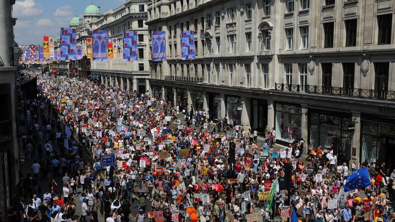 Tens of thousands march in London