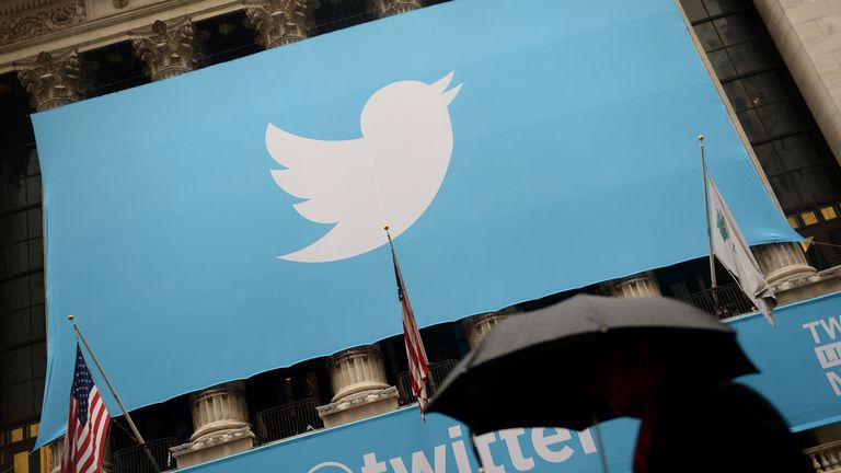A banner with the logo of Twitter is set on the front of the New York Stock Exchange (NYSE) on November 7, 2013 in New York. Twitter hit Wall Street with a bang on Thursday, as an investor frenzy quickly sent shares surging after the public share offering for the fast-growing social network. In the first exchanges, Twitter vaulted 80.7 percent to $47, a day after the initial public offering (IPO) at $26 per share. While some analysts cautioned about the fast-changing nature of social media, the 
