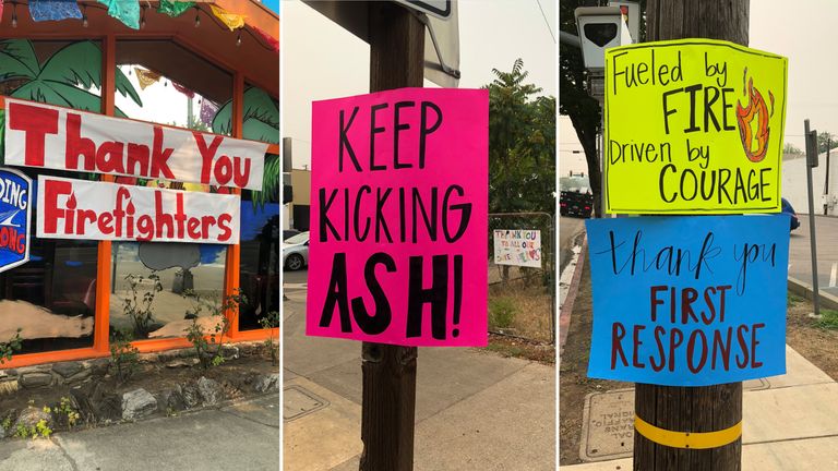 Residents in Redding have been showing their gratitude to the firefighters