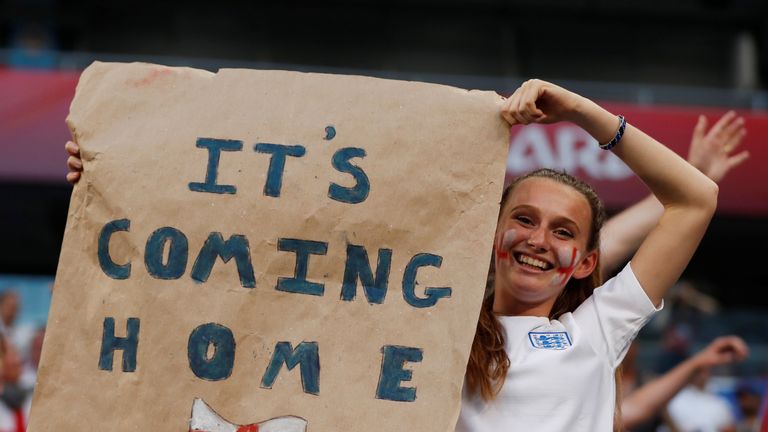 Sweden vs England - Samara Arena, Samara, Russia - July 7, 2018 England fan celebrates after the match REUTERS/Lee Smith