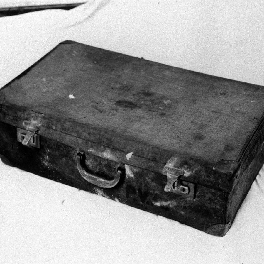 One of the suitcases which contained parts of a dismembered body of Bernard Oliver