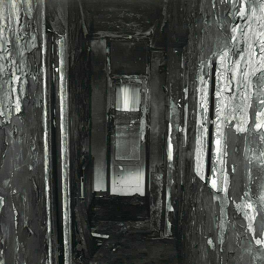 The hallway of the home after the fire. Pic: Metropolitan Police
