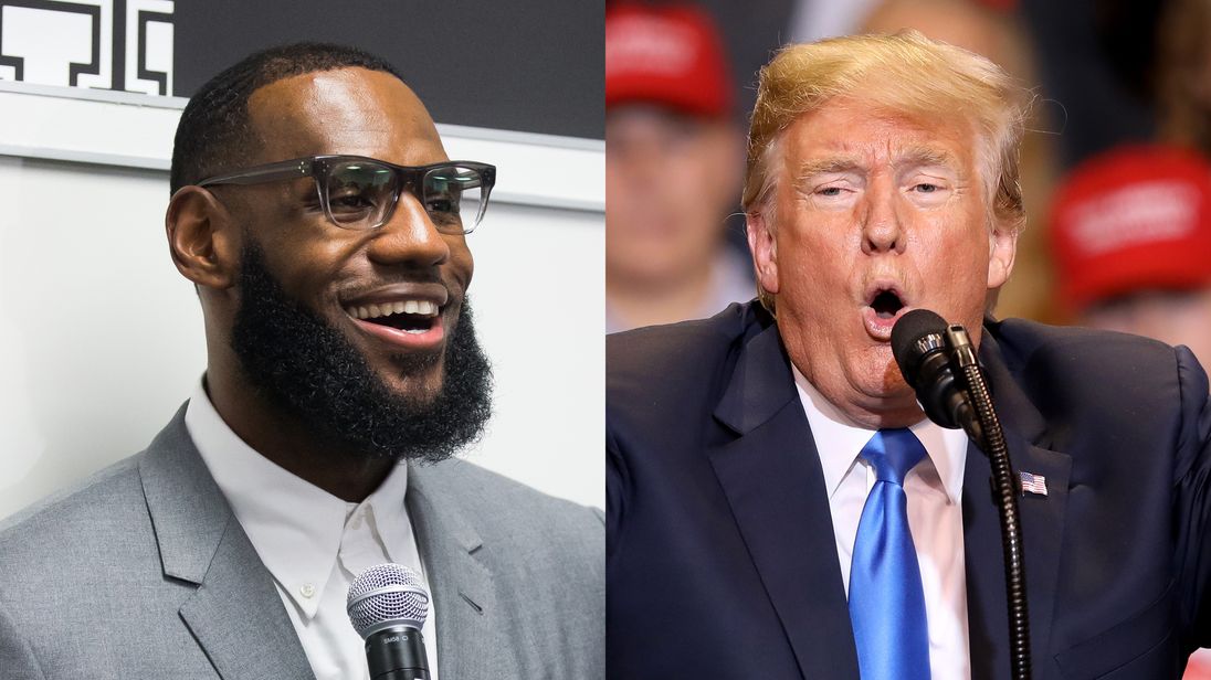 LeBron James (L) was insulted by Donald Trump on Twitter