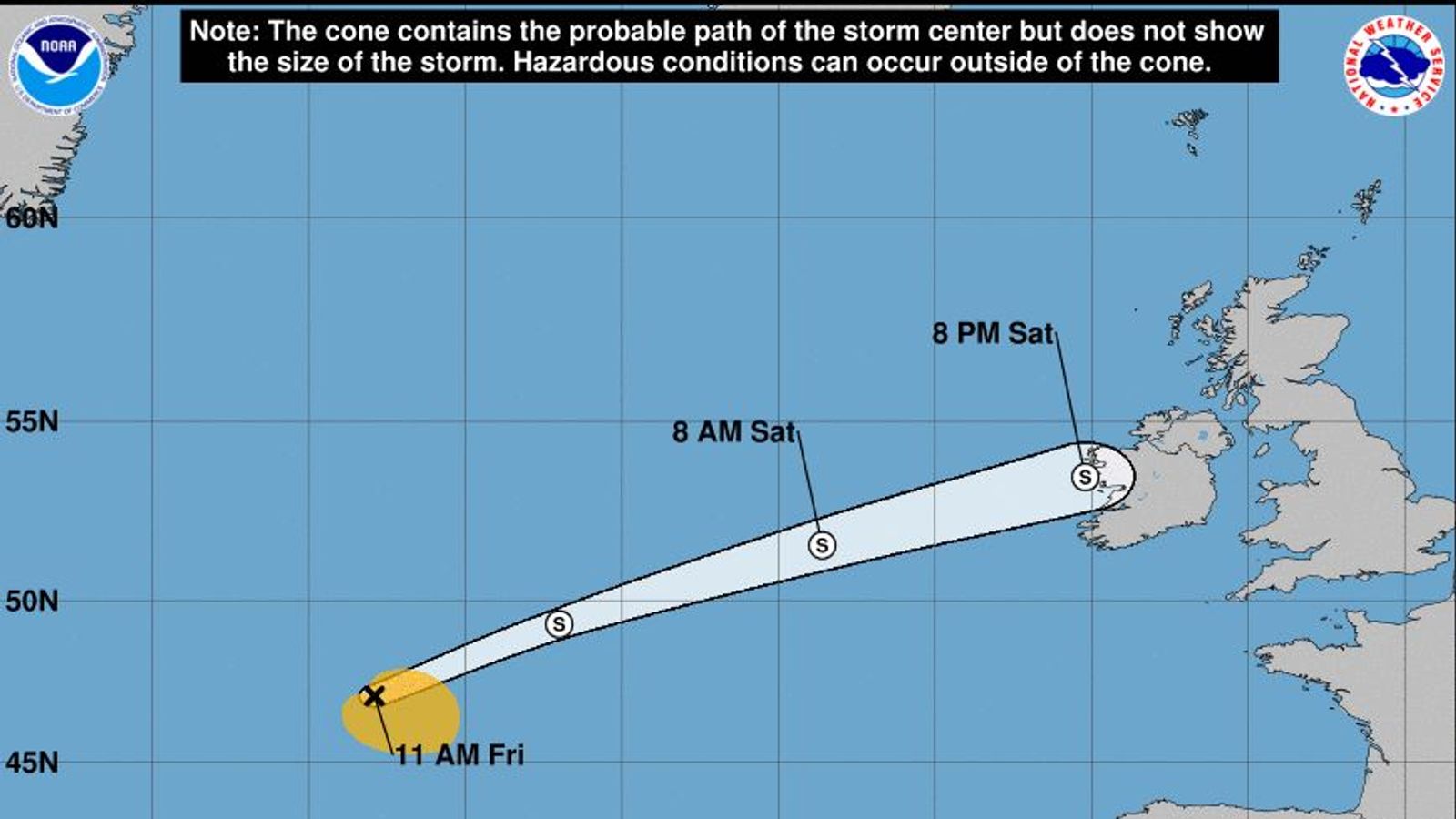 Storm Ernesto on course for the UK and Ireland this weekend