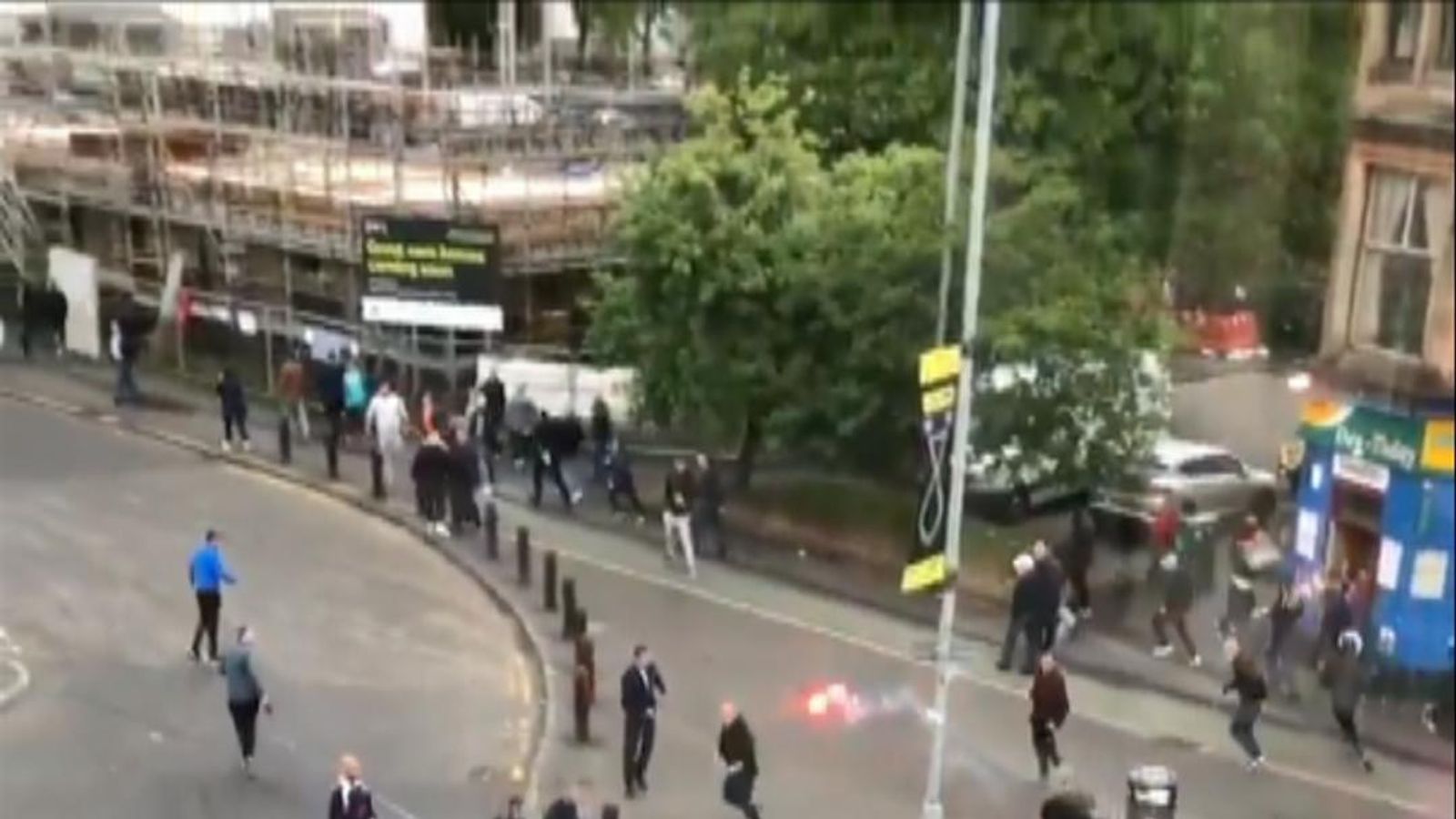 Fans fight in Glasgow ahead of Rangers game News UK Video News Sky News