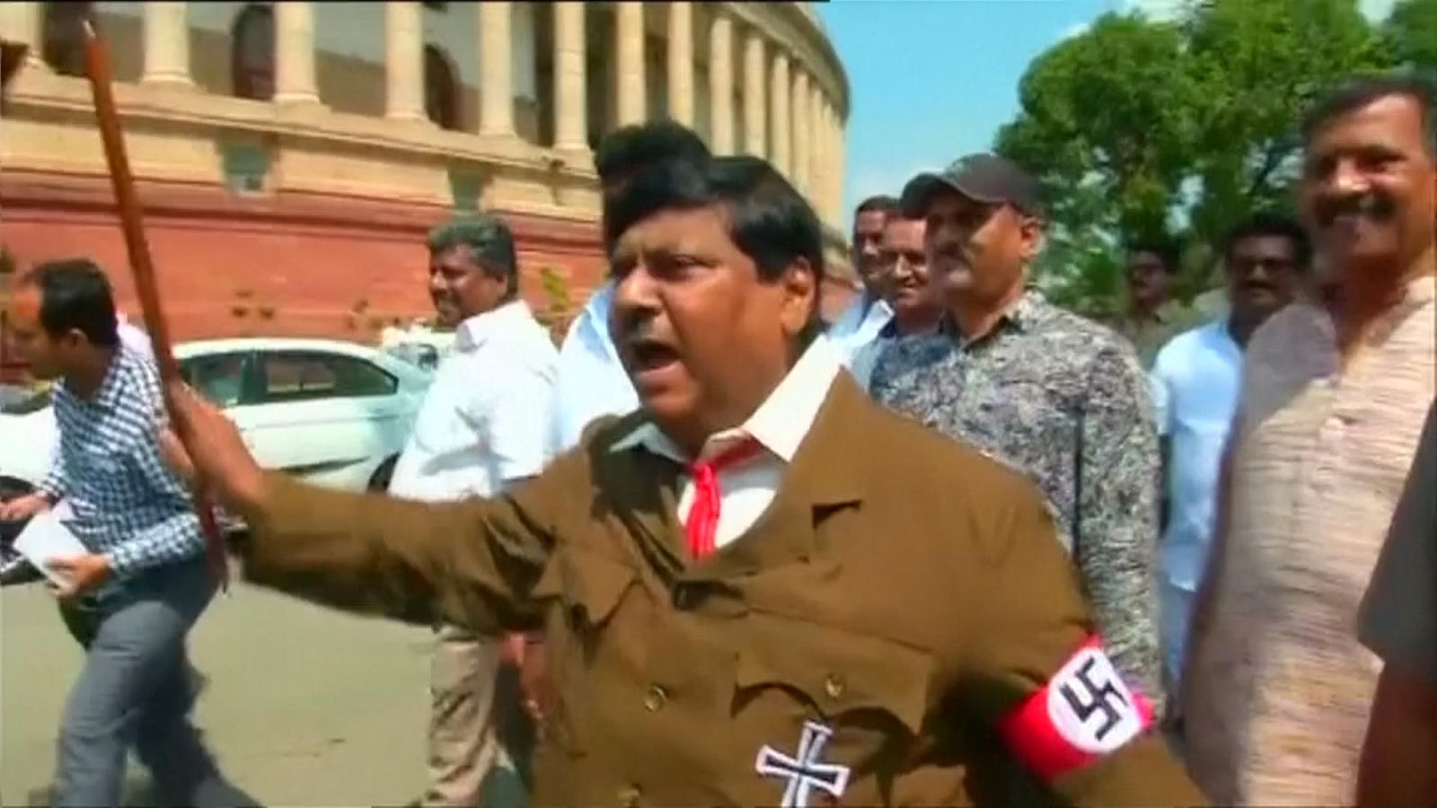 Indian Mp Dresses As Adolf Hitler In Protest Against Pm Narendra Modi World News Sky News