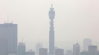 A haze of smog over London