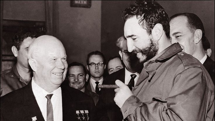Fidel Castro with Soviet leader Nikita Khrushchev