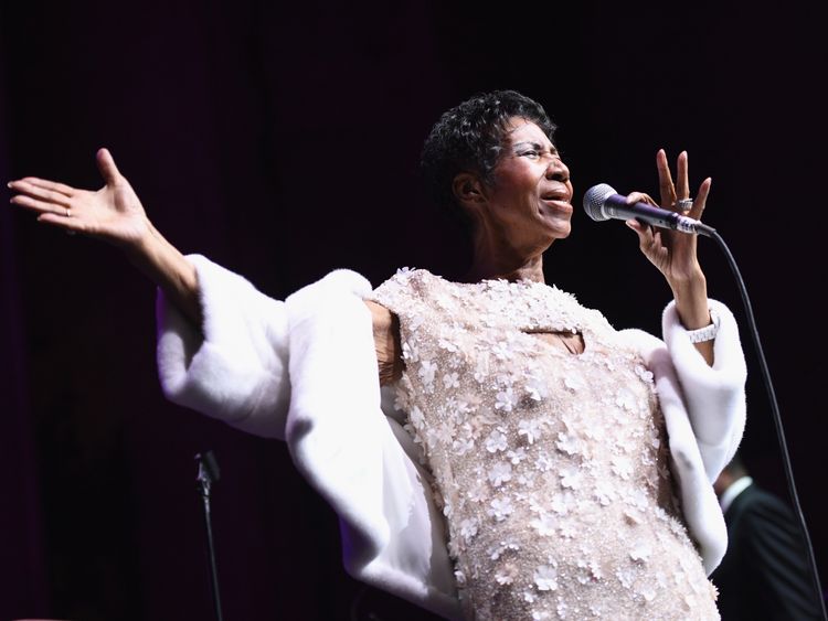 Aretha Franklin performs onstage in 2017 in New York 