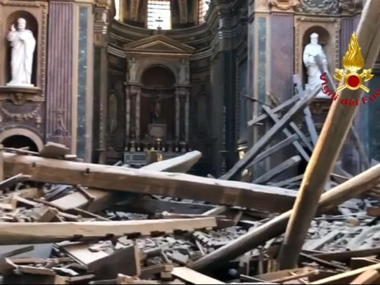 Image result for picture of st giuseppe roof collapse
