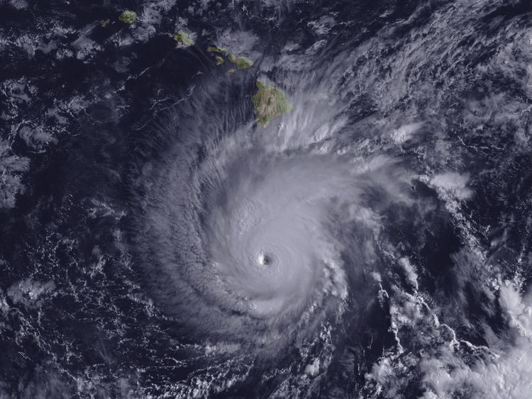 Hurricane Lane, with a well-defined eye, is shown positioned about 300 miles south of Hawaii&#39;s Big Island at 2 p.m. ET on August 22, 2018. NOAA/Goes-East Imagery/Handout via REUTERS THIS IMAGE HAS BEEN SUPPLIED BY A THIRD PARTY. IT IS DISTRIBUTED, EXACTLY AS RECEIVED BY REUTERS, AS A SERVICE TO CLIENTS