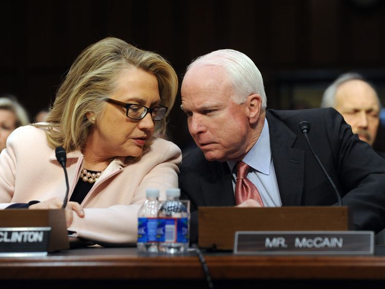 The Clintons called Mr McCain a 'skilled, tough politician'