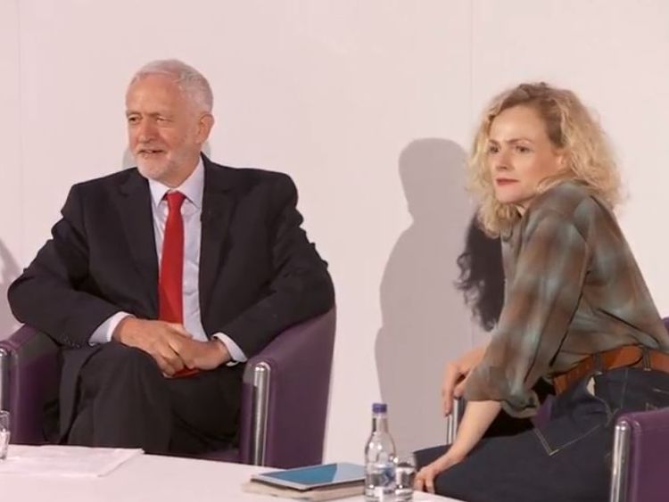 Jeremy Corbyn was quizzed by actress Maxine Peake