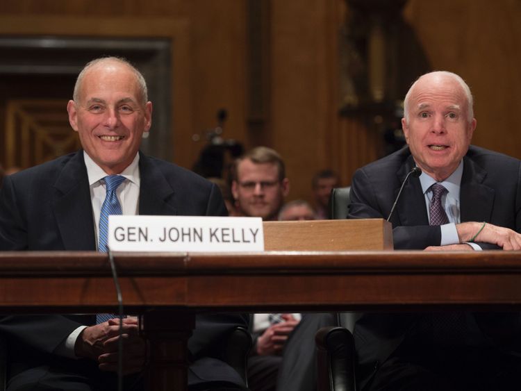 McCain supports General John Kelly's nomination for homeland security 