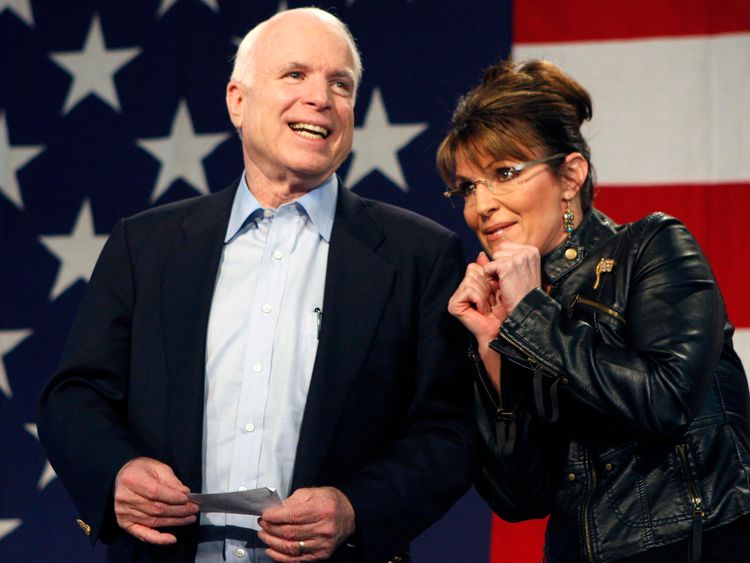 McCain's 2008 running mate was Sarah Palin