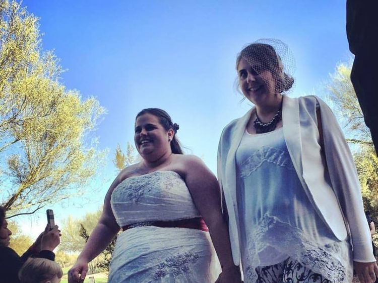 Patricia and Kimberly O'Neill on their wedding day