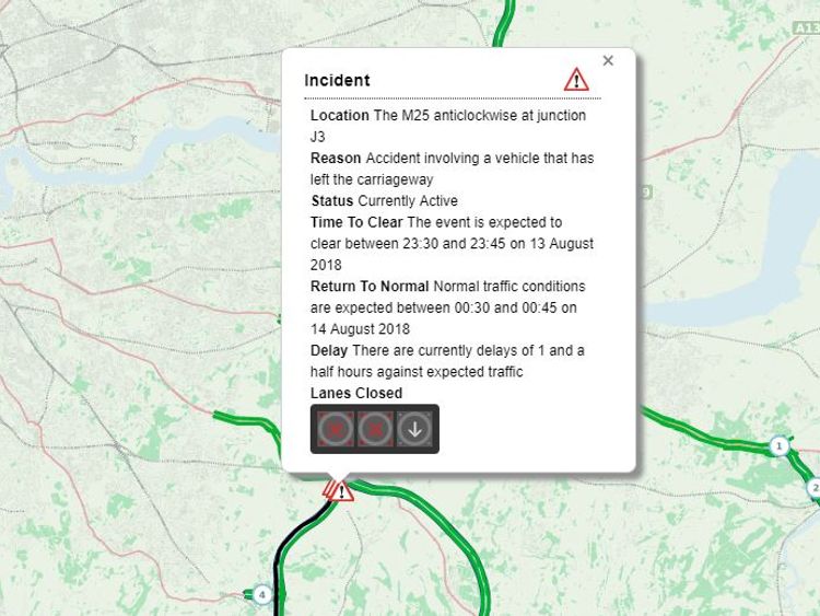 The congestion is expected to last until past 11pm. Pic: Highways Agency