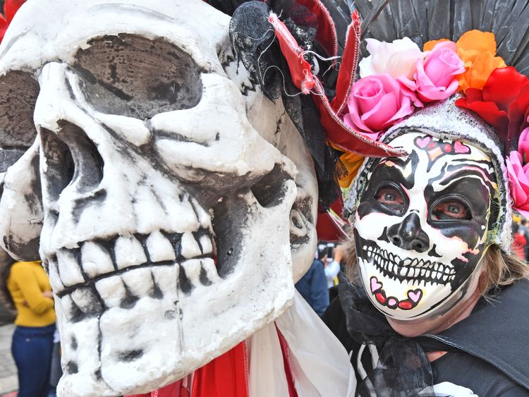 A performer takes part in the Notting Hill Carnival in west London. 