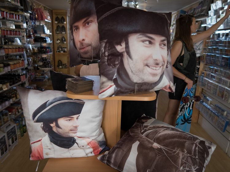 Poldark merchandise on sale in Falmouth, Cornwall