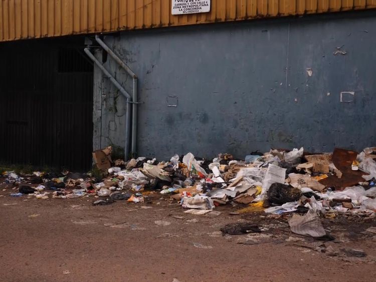 Rubbish is piling up in the streets as the binmen strike