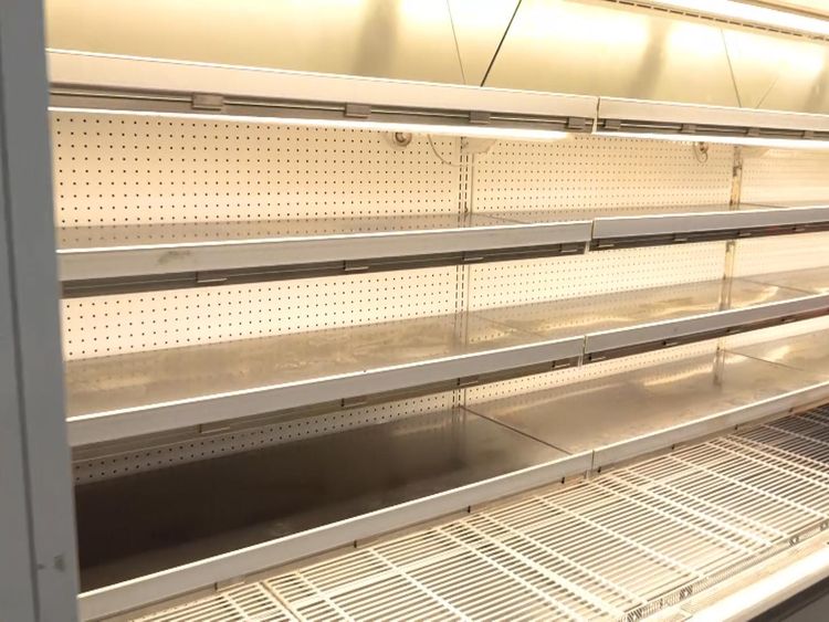 Supermarket shelves are bare even if you can afford food