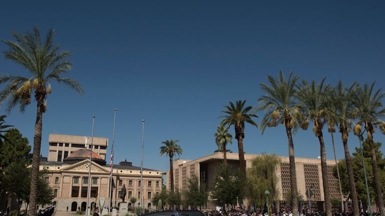 Veteran US senator John McCain lies in state at Arizona State Capitol ...