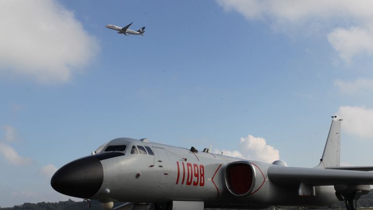 A B-6K strategic bomber aircraft of the Chinese Air Force