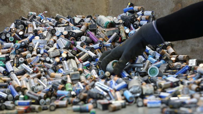 Batteries can be recycled but many still end up buried in the ground