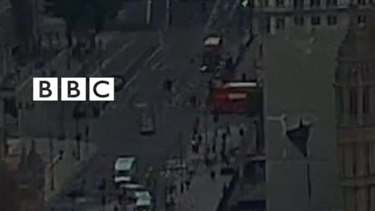 BBC exclusive footage shows moment car was driven into barrier in Westminster